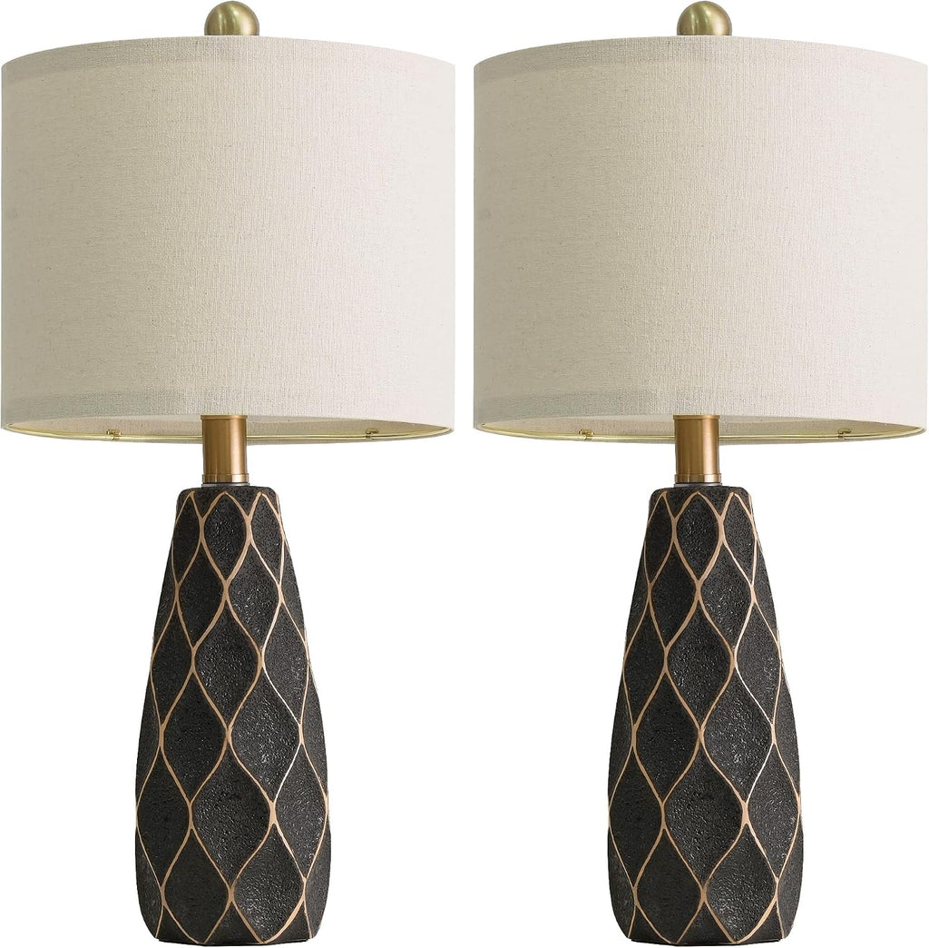 20.75" Small Table Lamps for Living Room Bedroom Lamps Set of 2 Ceramic Modern Boho Bedside Lamps Night Stands Farmhouse Vintage…