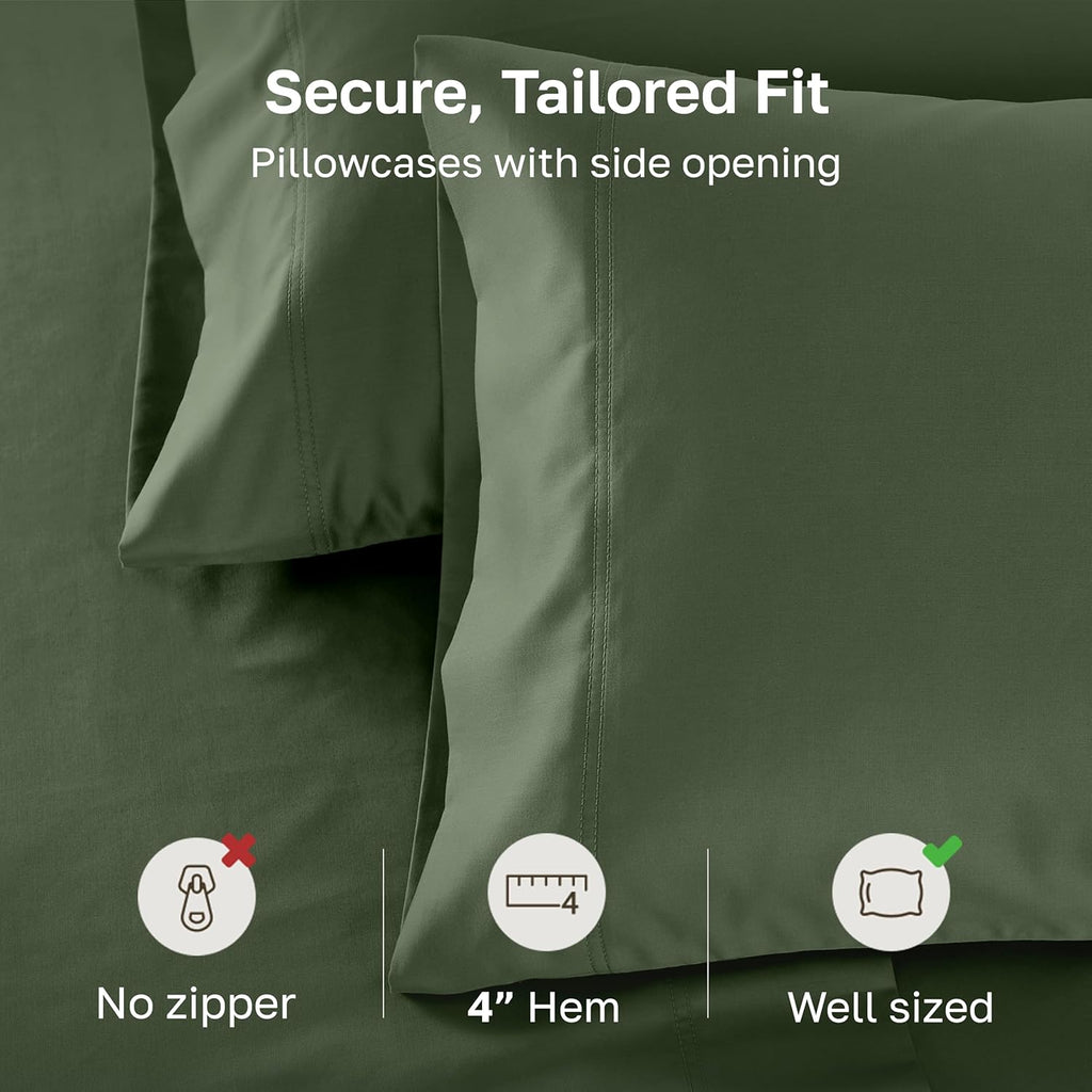 CaliforniaDesignDen California Design Den Standard/Queen Pillow Cases Set of 2 - Luxuriously Soft 600 Thread Count, 100% Cotton, Crisp Sate…