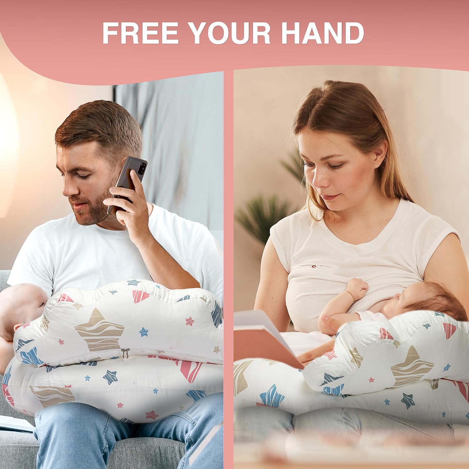 PILLANI Nursing Pillow for Breastfeeding & Bottle Feeding, Original Breast Feeding Pillow for Mom & Baby, Removable Cotton Cover…