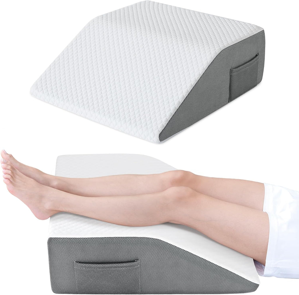 Cozymaker Adjustable Leg Elevation Pillows for Swelling, Cooling Gel Memory Foam Wedge Pillows for After Surgery, Sciatica Back Knee Hip An…