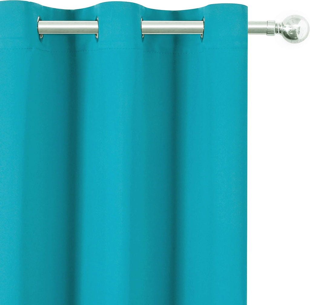 Lemomo Teal Thermal Blackout Curtains/52 x 54 Inch/Set of 2 Panels Room Darkening Curtains for Bedroom 54 Inch silver