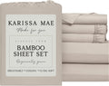 KARISSA MAE Pure Viscose from Bamboo Split King Size Sheet Set | 100% FSC Certified | Luxuriously Soft | Cooling | 18" Deep Pocket…