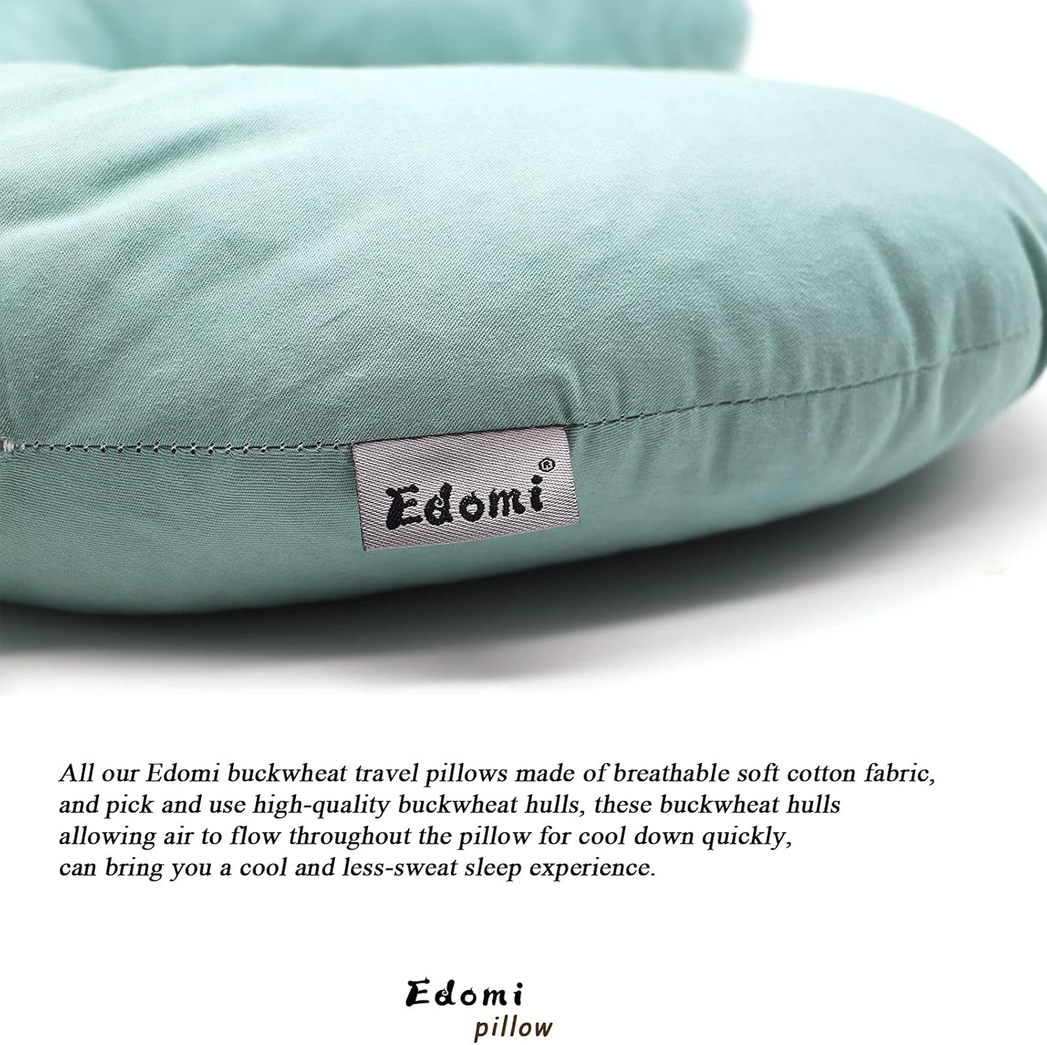 Edomi Buckwheat Hulls Neck Pillow, U Shaped Travel Pillow Portable Pillow Support for Neck Shoulder, for Side Back Stomach Sleeper with Was…