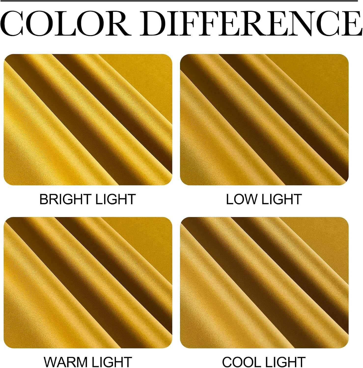 NICETOWN Gold Blackout Cafe Faux Silk Curtains for Small Windows, 42" Wide by 63" Long, 2 Panels, Grommet Privacy Blackout Satin Drapes…