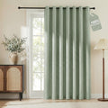 Nicetown 100% Blackout Linen Sliding Door Curtains with White Liner Composite, Grommet Extra Wide Window Treatments Room Divider Drapes for…