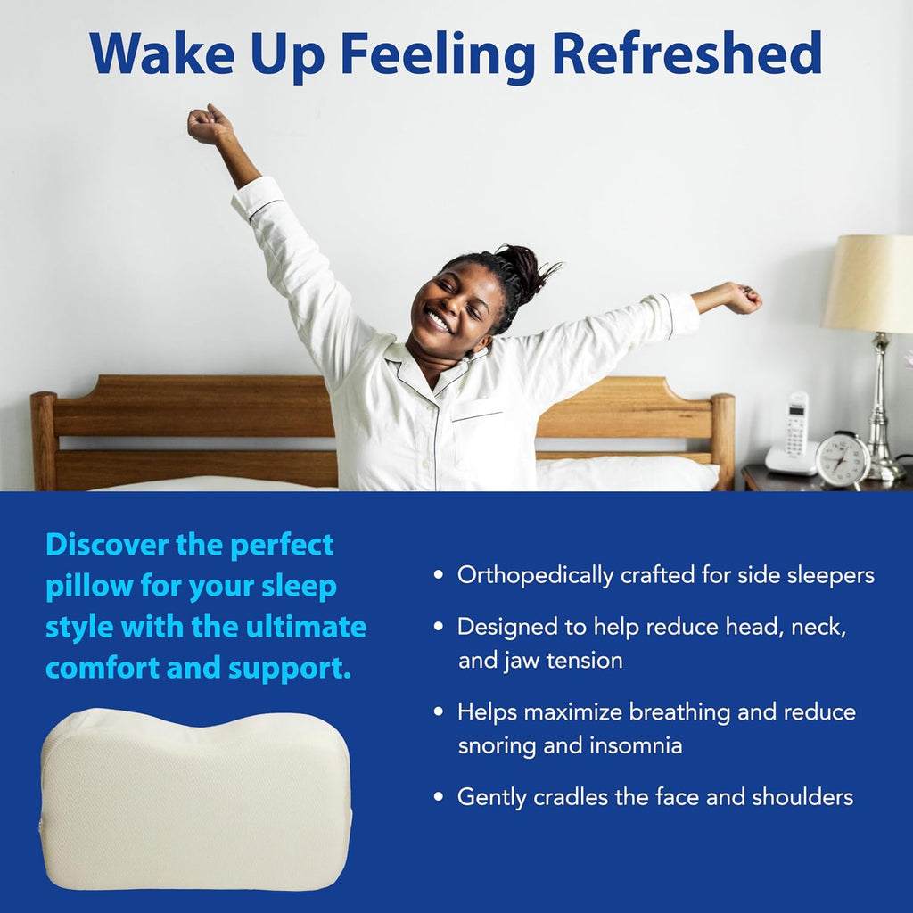 Splintek SleepRight Side Sleeping Pillow – SleepRight Memory Foam Pillow – Best Pillow for Sleeping On Your Side – 24" x 5" Standard Size