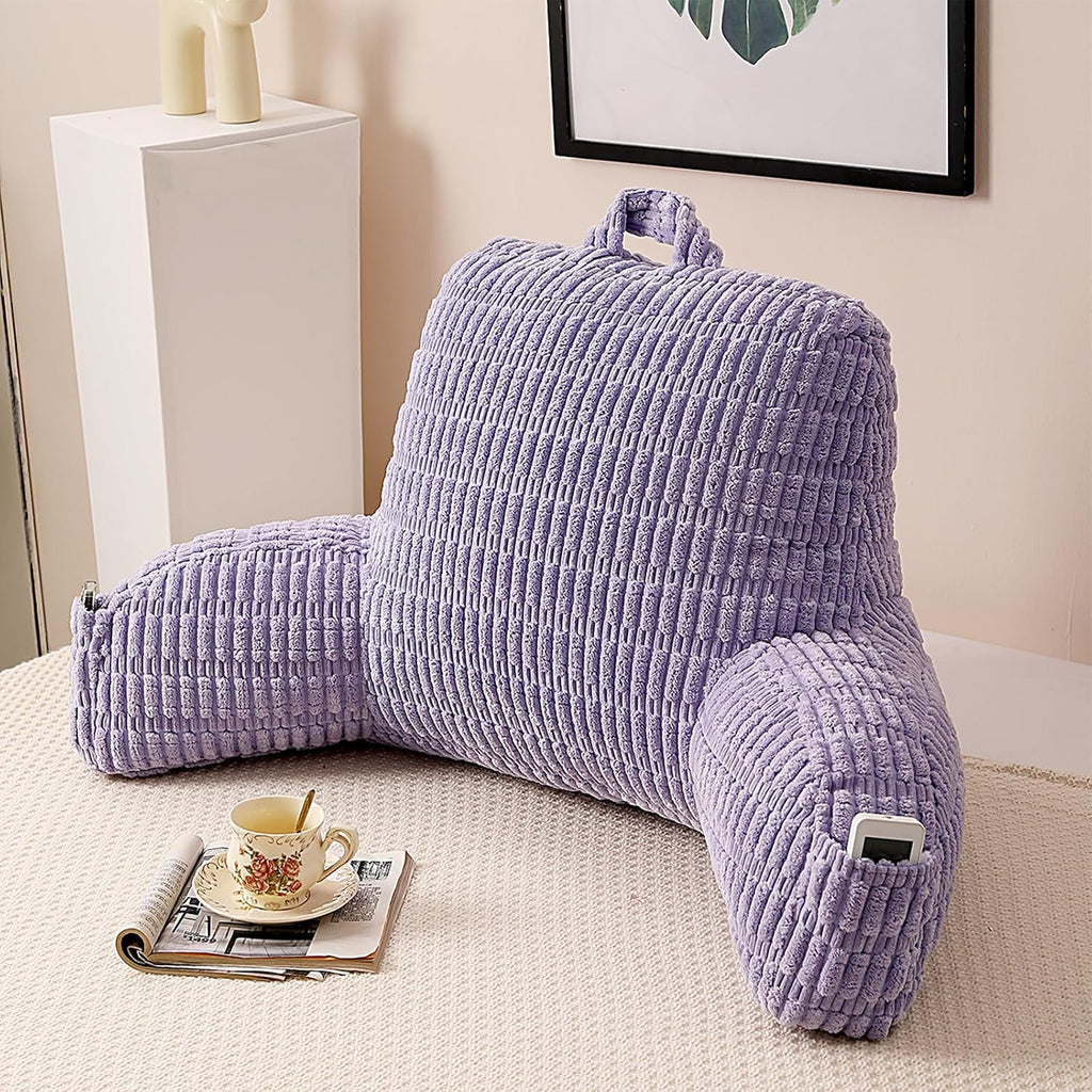 Pajeo Extra Large Sitting Pillow for Bed,19" Reading Pillow for Sitting Up with Arms, Oeko-TEX Certified Sturdy Backrest for Couch & Floor S…