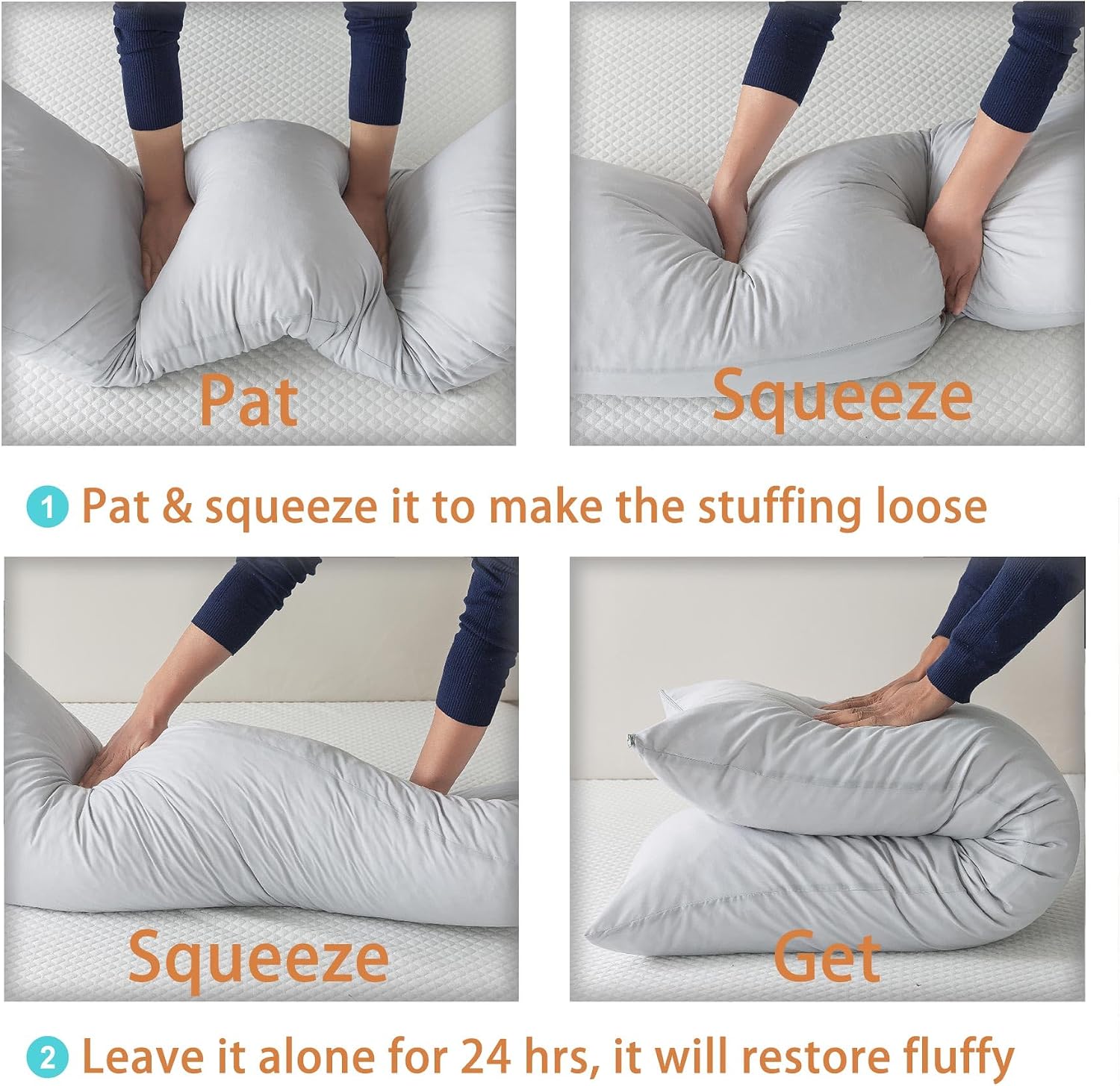 WhatsBedding Memory Foam Body Pillow with Breathable Zippered Cotton Cover, Full Body Pillow for Adults, Long Pillow for Sleeping, Firm Pil…