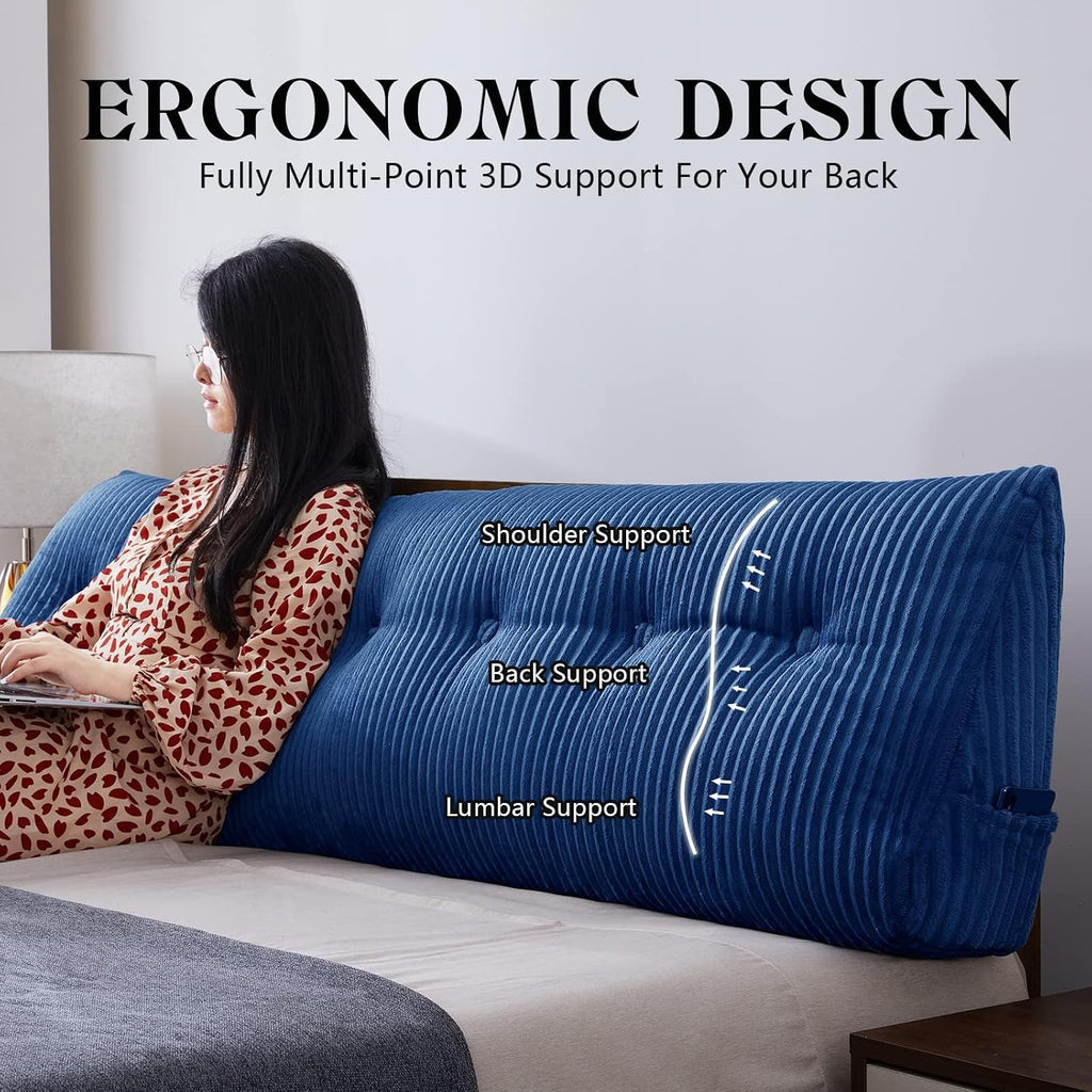 Sliguy Large Headboard Pillow, Headboard Wedge Pillow Bed Rest Reading Pillow Bolster Triangular for Sitting in Bed-Backrest Positioning Su…