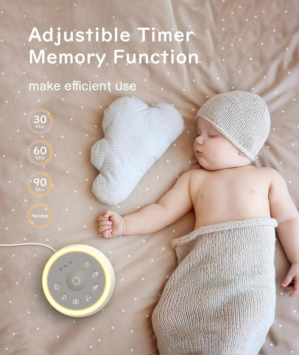 Dreamegg D1 Sound Machine Baby - White Noise Machine for Baby with Night Light, 24 High Fidelity Sounds, Timer & Memory Feature, Noise Mach…
