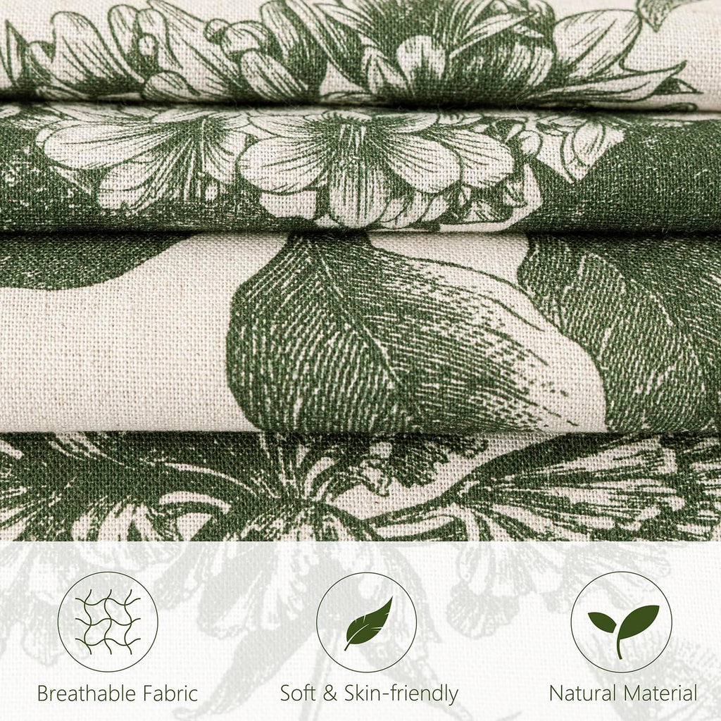 Foindtower Set of 2 Linen Floral Throw Pillow Covers Neutral Vintage Print Decorative Cozy Cushion Covers Farmhouse Boho Home Decor for…