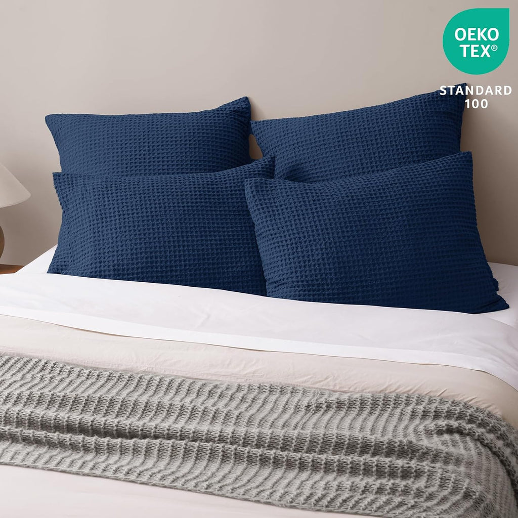 Phf Ultra Soft Waffle Weave Pillow Shams King Size, No Insert, 2 Pack 20" x 36" Pillowcases, Breathable & Skin-Friendly Pillow Cases, Stylis…