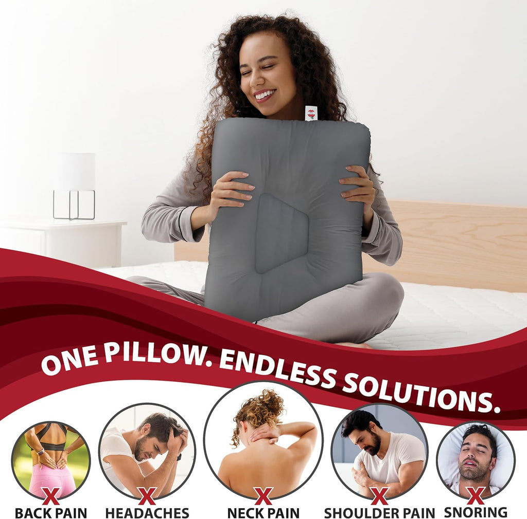CoreProducts Core Products Tri-Core Cervical Support Pillow – Gentle (Medium Firmness) Orthopedic Neck Pillow for, Back and Side Sleepers…