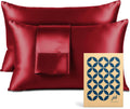 PureBedding Pure Bedding Satin Pillowcase 2 Pack - Queen Size (20"x30", Burgundy) - Silky Pillow Cases for Hair and Skin - Satin Pillow Cov…