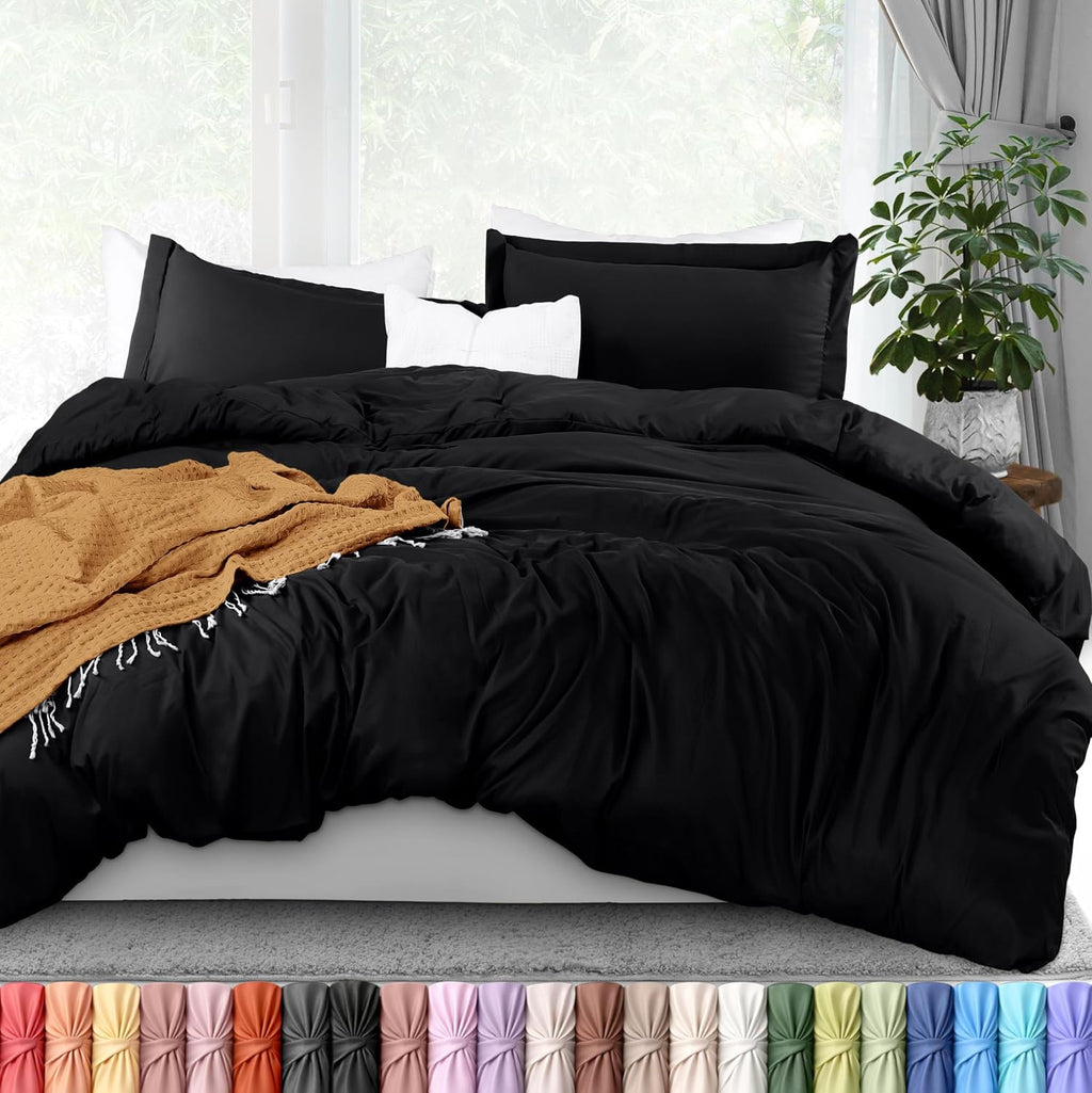 Utopia Bedding Duvet Cover Queen Size - 3 Piece with Zipper Closure - 1 Comforter Cover 90X90 Inches & 2 Pillow Shams 20X26 Inches…