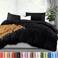 Utopia Bedding Duvet Cover Full Size - 3 Piece with Zipper Closure - 1 Comforter Cover 80X90 Inches & 2 Pillow Shams 20X26 Inches (Black)…