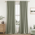 Guken Sage Green 100% Blackout Curtains 84 Inch Length 2 Panels Set for Living Room Bedroom Back Tab Thermal Insulated Black Out Linen Drap…