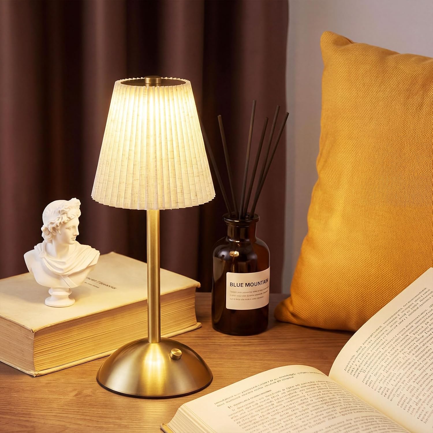Liliful 2 Pcs Cordless Table Lamp Rechargeable Touch LED Small Gold Portable Battery Operated USB-c Desk Lamp 3 Color Dimmable for…