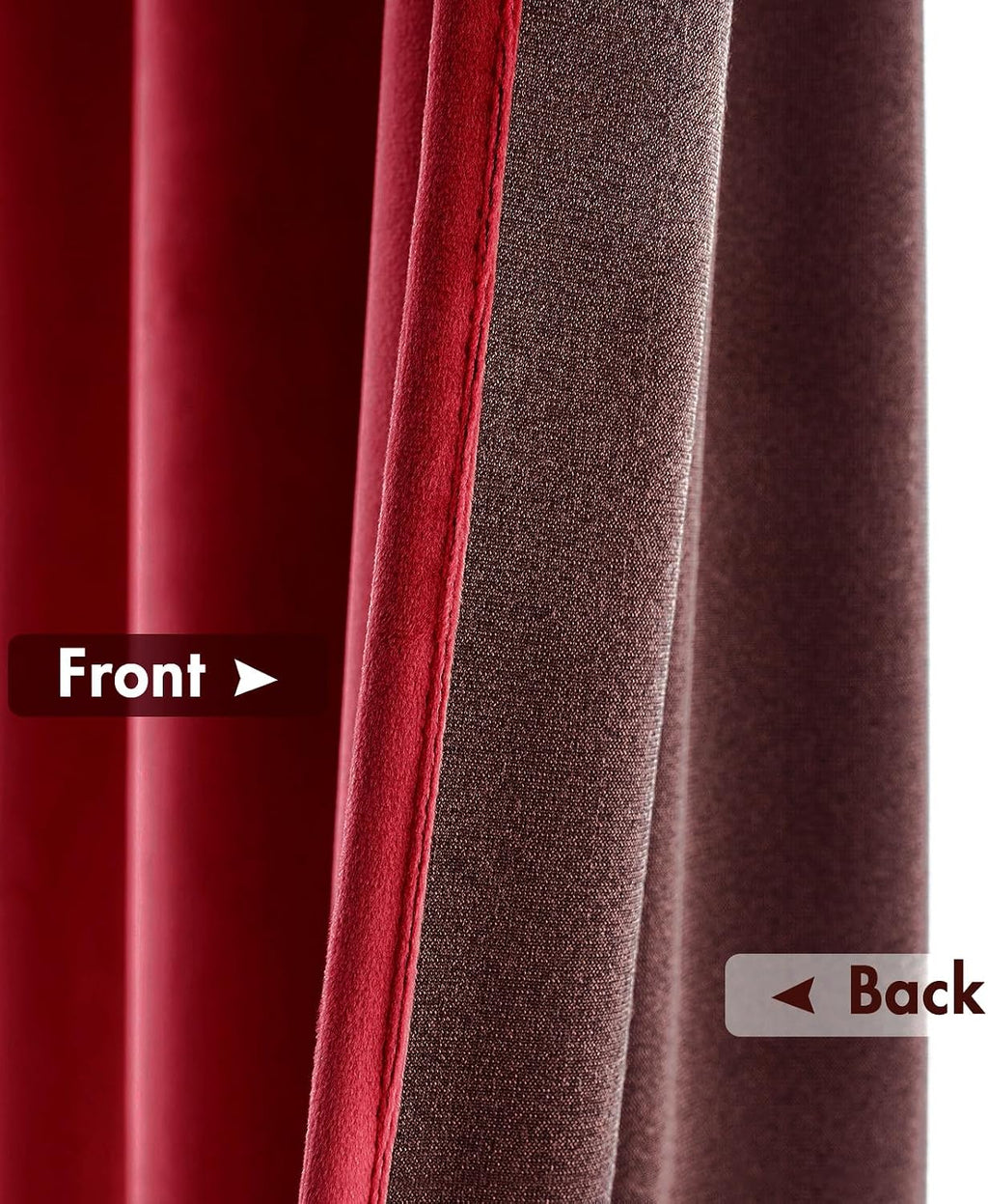 MIULEE Christmas Red Velvet Curtains Thermal Insulated Blackout Curtain Drapes for Bedroom Living Room Darkening 72 Inches Long Curtains…