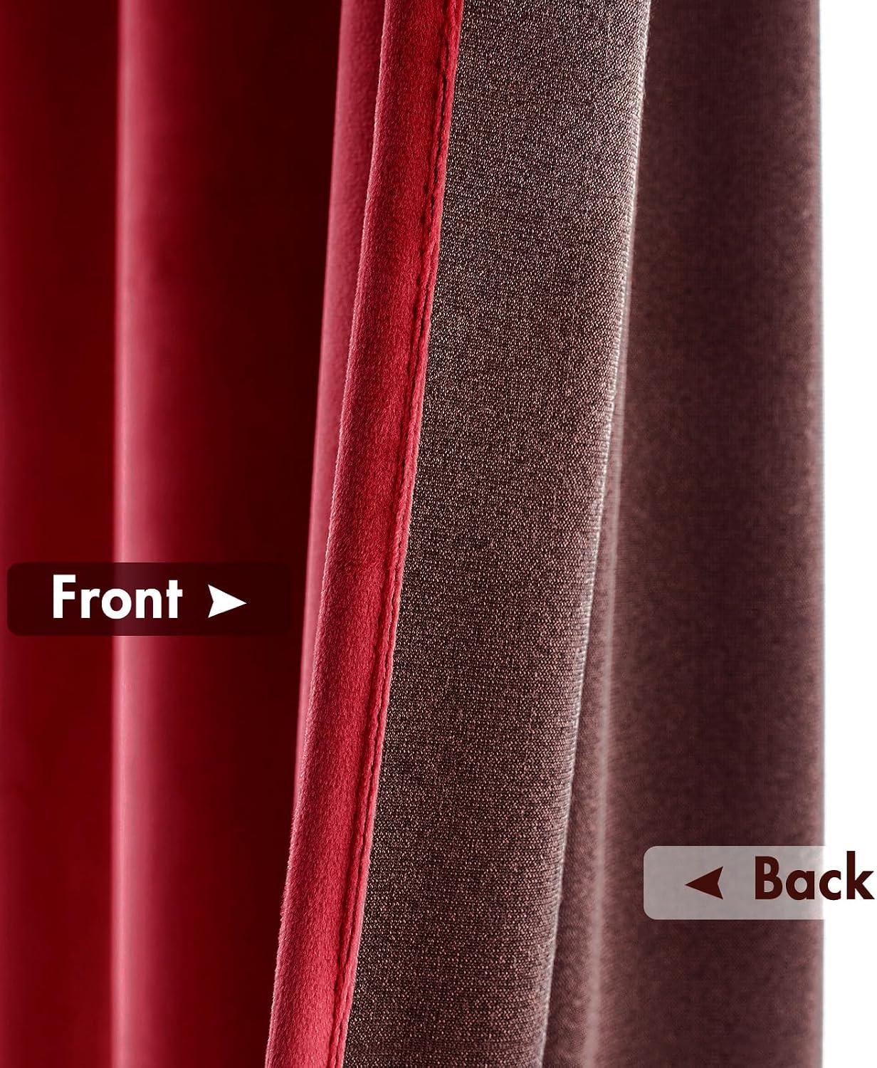 MIULEE Christmas Red Velvet Curtains Thermal Insulated Blackout Curtain Drapes for Bedroom Living Room Darkening 72 Inches Long Curtains…