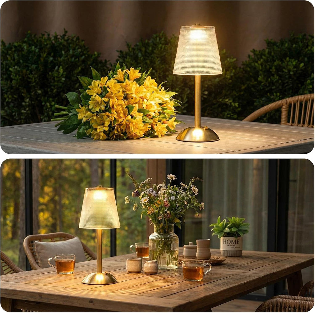 Liliful 2 Pcs Cordless Table Lamp Rechargeable Touch LED Small Gold Portable Battery Operated USB-c Desk Lamp 3 Color Dimmable for…