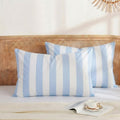 Merryword Standard Size Pillowcases, 100% Cotton Pillow Cases, Blue and White Striped Pillowcases, Soft Breathable Wide Stripe Pillow Cover…
