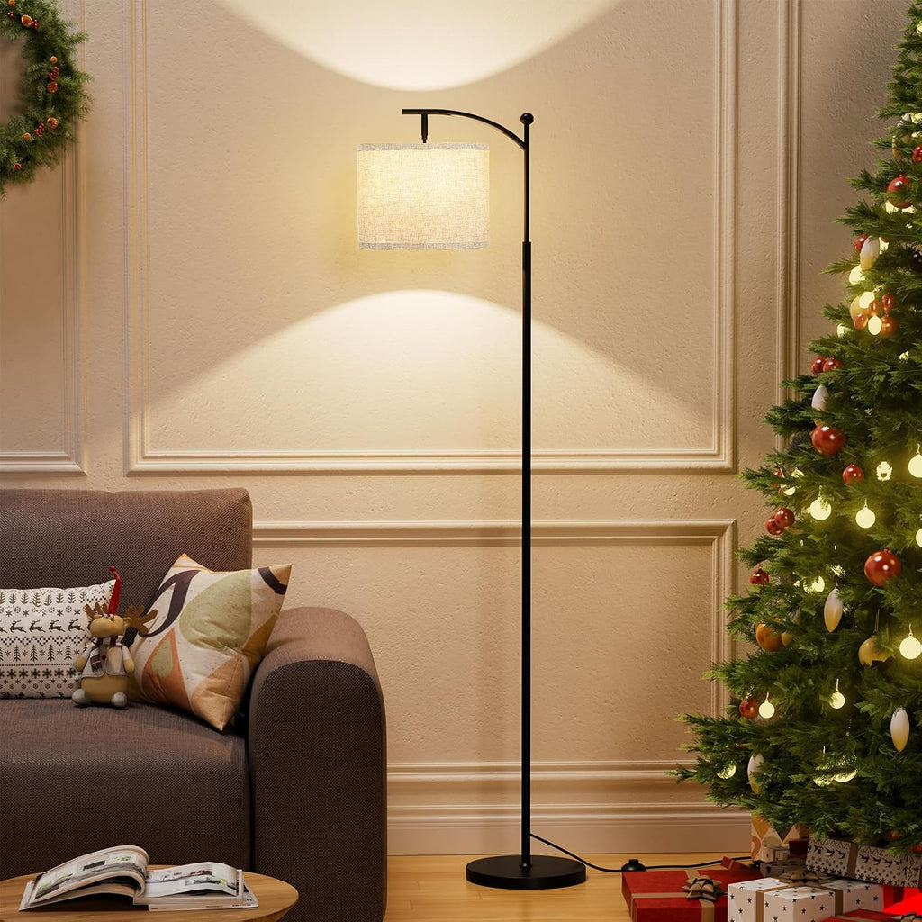 Ambimall 60" Floor Lamp for Living Room with 3 Color Temperatures, Adjustable Grey Shade with Black Pole, Tall Lamp for Bedroom Office…