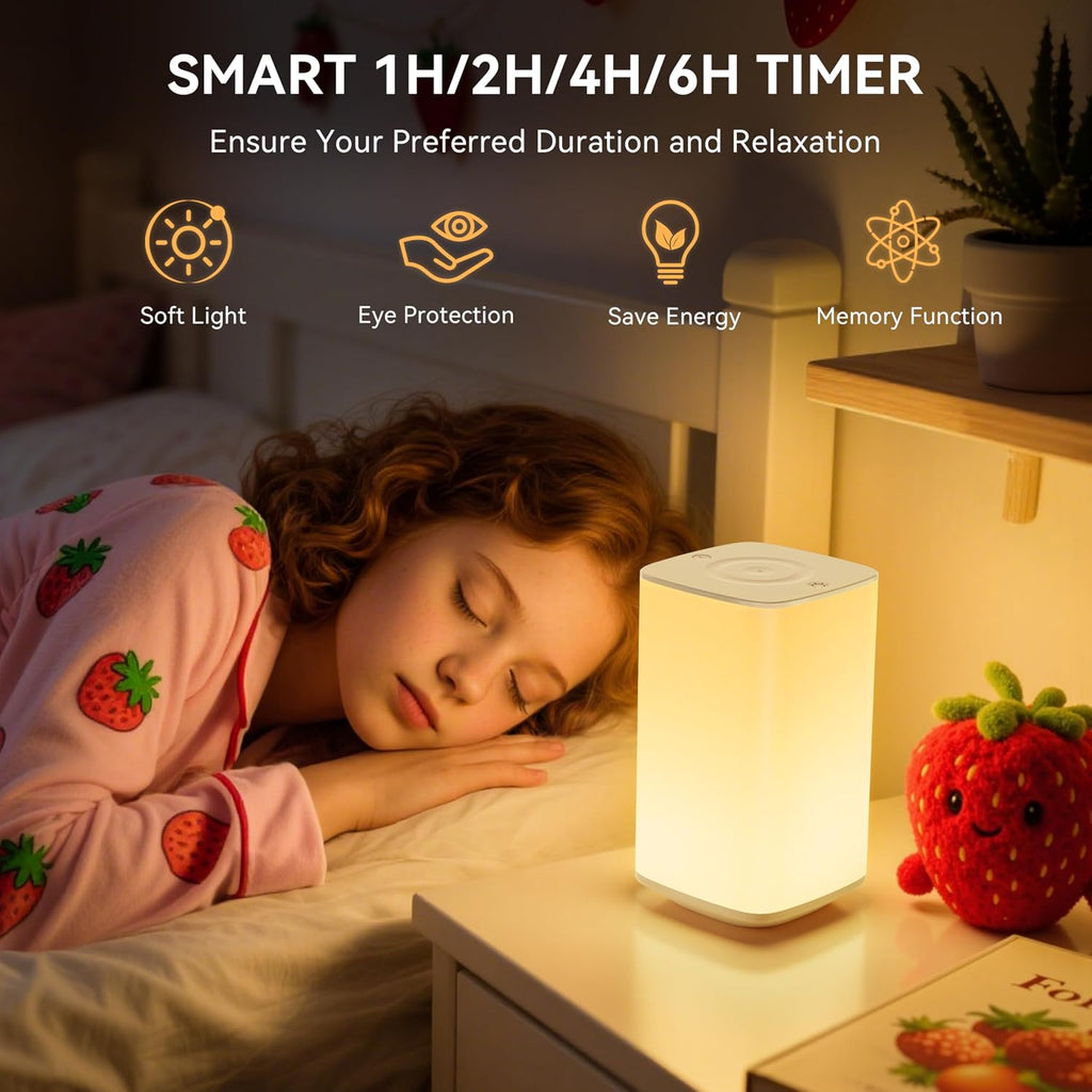 Auxmir Baby Night Light for Nursery, White 4000mAh Rechargeable Night Light with Remote & Touch Control, Dimmable Soft White Light, 256 RGB…