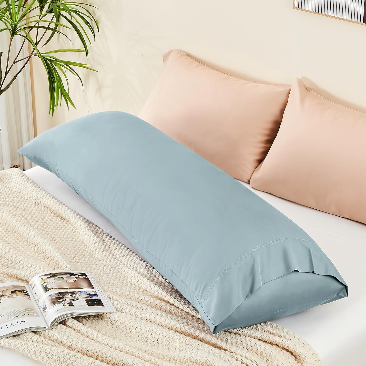 Bedelite Body Pillow Cover, Rayon Made from Bamboo, Cooling Body Pillow Case Cover for Hot Sleepers and Night Sweats, Breathable & Silky So…