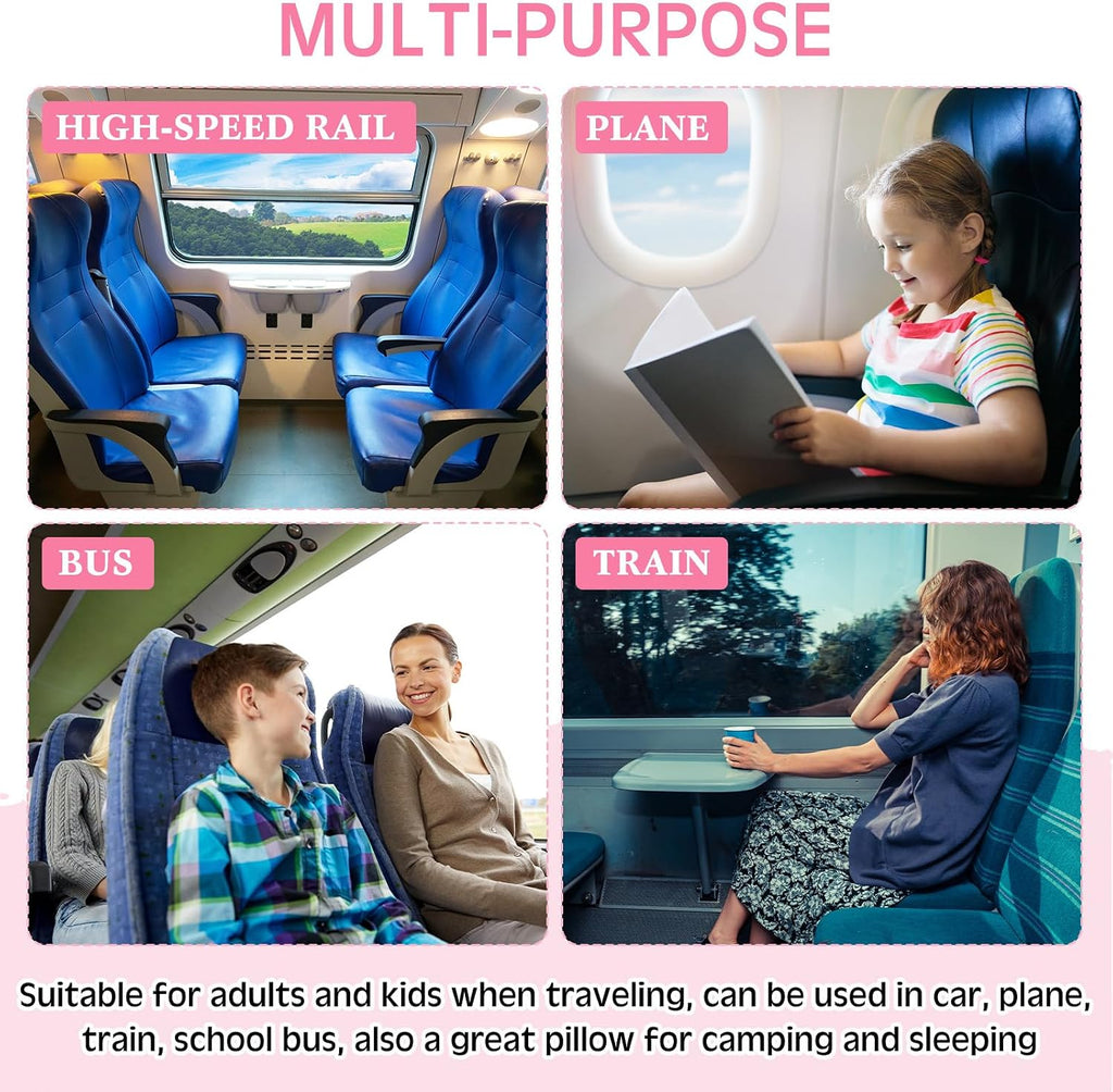 home Barydat 2 Pcs Car Travel Pillow for the Back Seat 28 x 18 in Sleeping Reading Pillows for Long Distance Travel Car Cushion for Kids Ad…