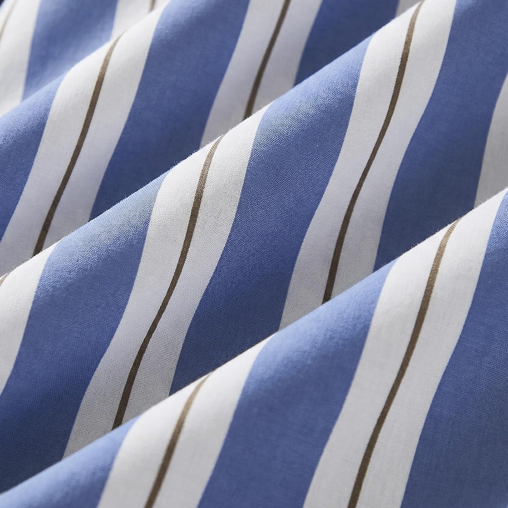 Merryword Blue and White Striped Pillowcases, Queen Size Pillowcases, 100% Cotton Pillow Cases, Luxury Linen Like Pillowcase, Soft Breathab…