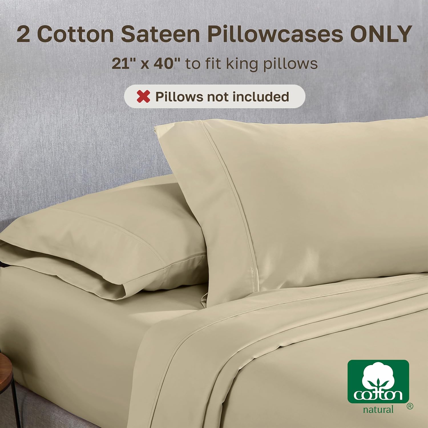 CaliforniaDesignDen California Design Den Cotton King Pillowcase Set - 400 Thread Count, 100% Cotton Pillowcases, Set of 2 Pillow Covers, S…