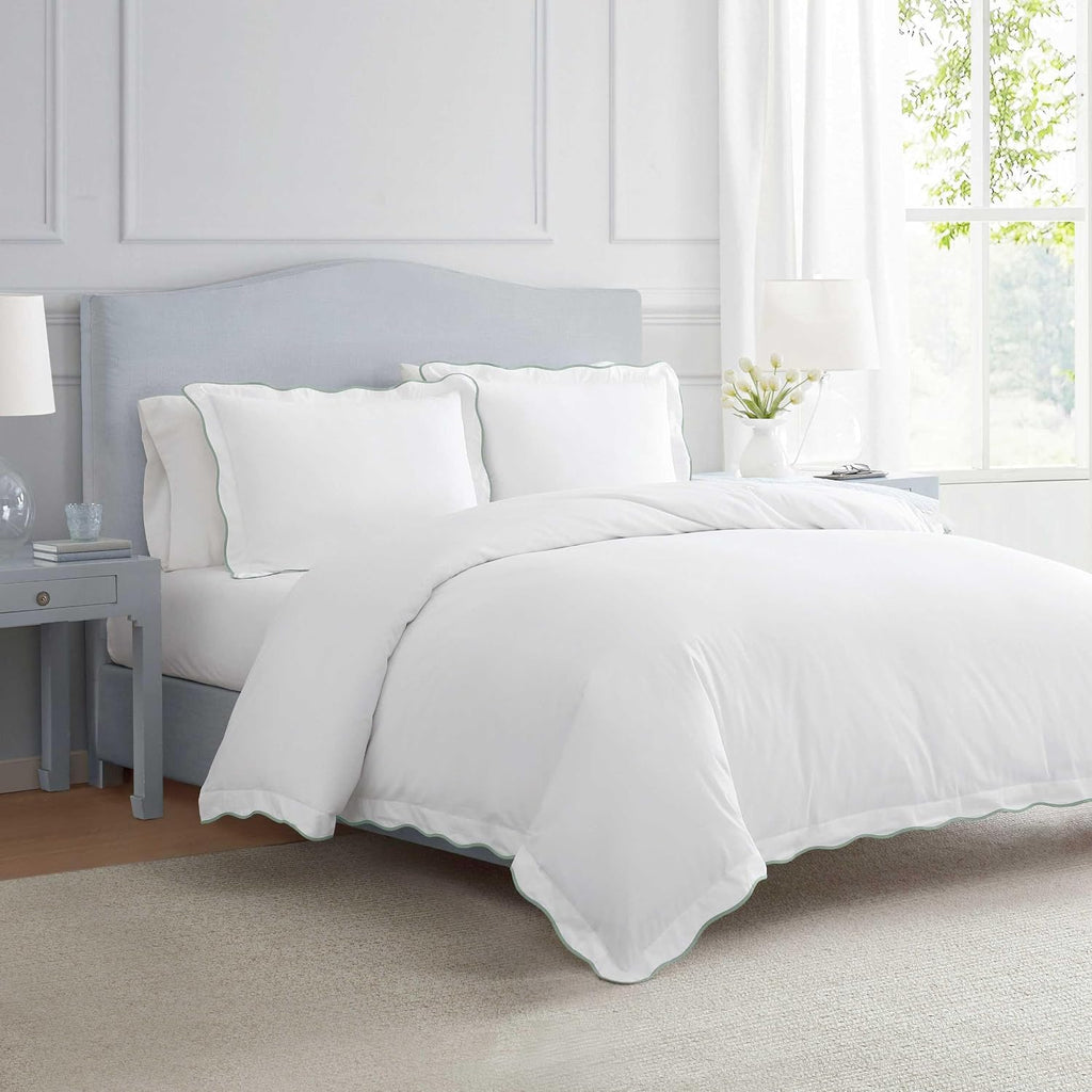 MarthaStewart Martha Stewart - King Duvet Cover Set, 100% Soft Cotton Bed Set with a Smooth Cotton Percale Reverse, 3 Piece Bedding with Ma…