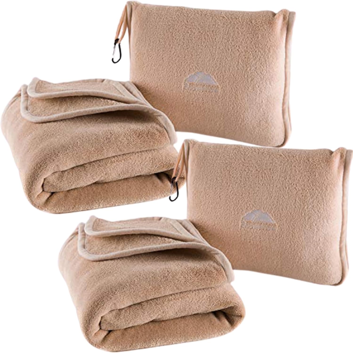 BlueHills Premium Soft 2-Pack Travel Blanket Pillows Airplane Large Plane Flight Throw Travel Blankets for Two in a Bag Compact Traveling…