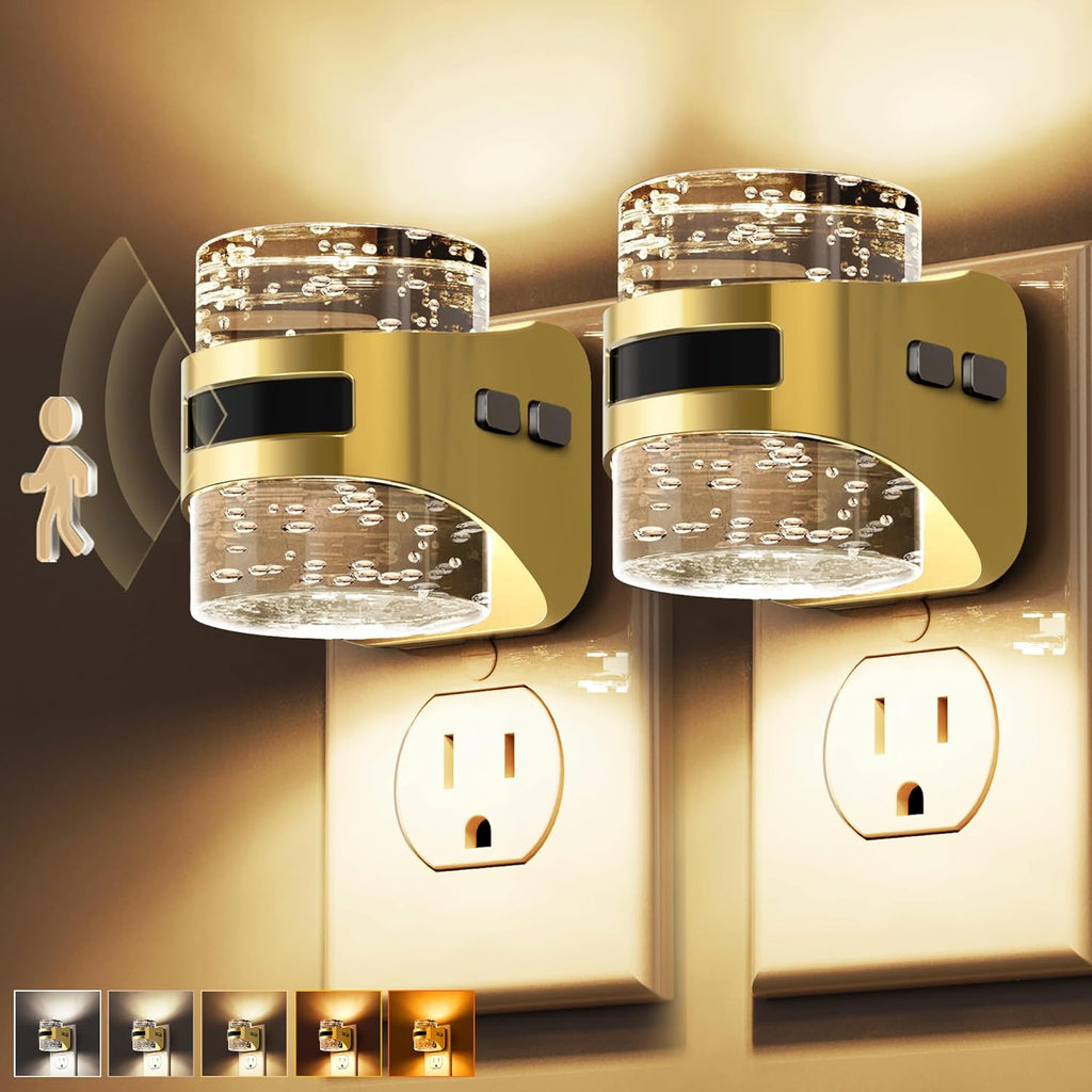 Llohasled L LOHAS LED Motion Sensor Night Light,2 Pack 5CCT Color Temperature Change Night-Light, Dimmable Night Lights Plug into Wall, Acry…