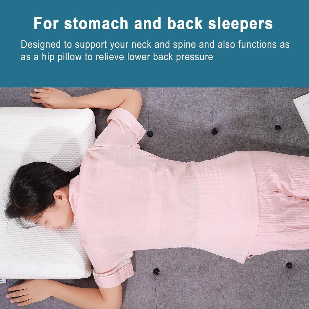 Suqiome SUQ I OME Sleeper - Cooling Gel Thin Flat Memory Foam Pillow for Bed Sleeping, Low Profile, Ultra Thin Flat Pillow for Stomach…