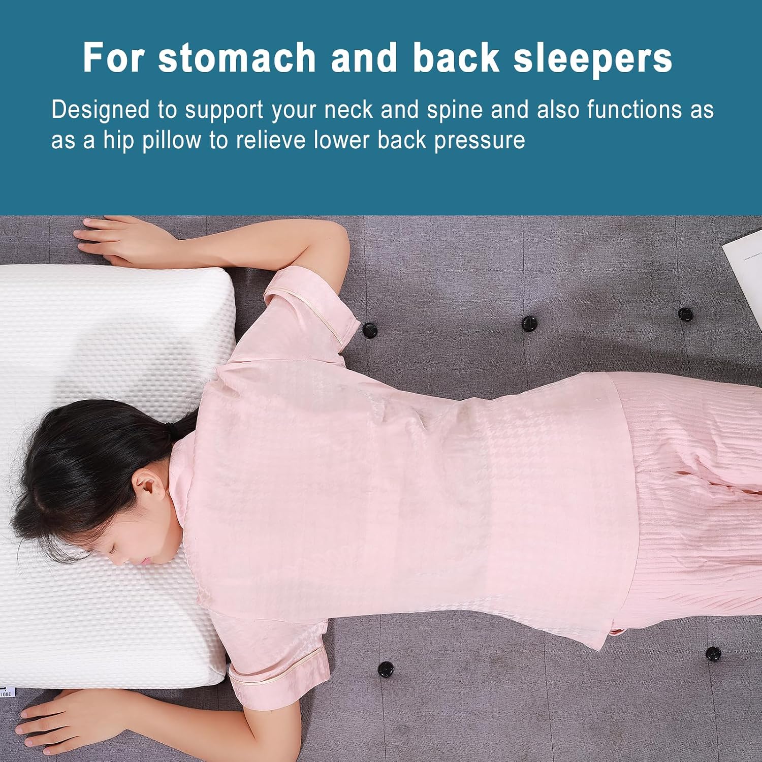 Suqiome SUQ I OME Sleeper - Cooling Gel Thin Flat Memory Foam Pillow for Bed Sleeping, Low Profile, Ultra Thin Flat Pillow for Stomach…
