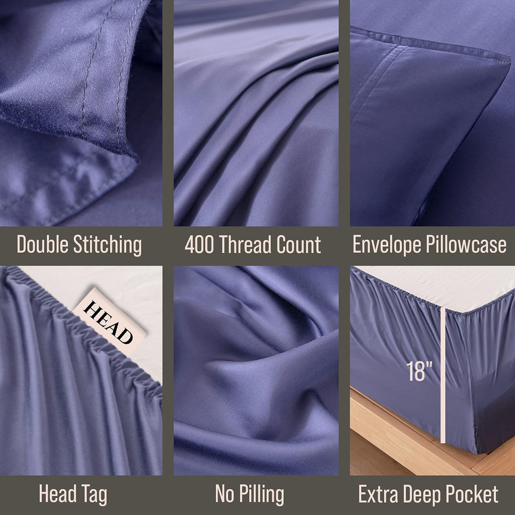 Bella Coterie 6 Piece Luxury Bamboo Viscose Split Top King Size Sheet Set | 34" Split for Adjustable Beds | 100% Organically Grown|…