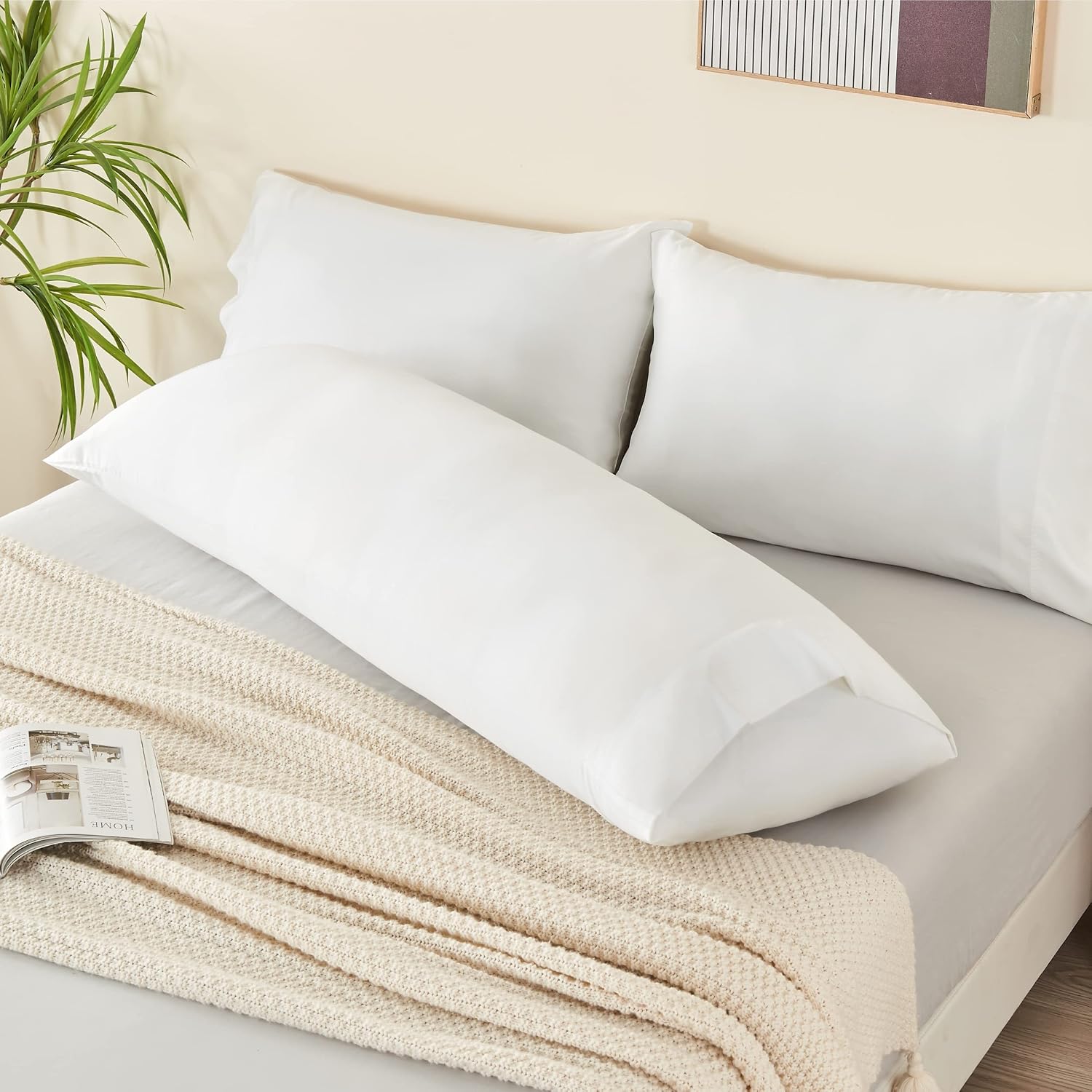 Bedelite Body Pillow Cover, Rayon Made from Bamboo, Cooling Body Pillow Pillowcase for Hot Sleepers and Night Sweats, Breathable & Silky So…