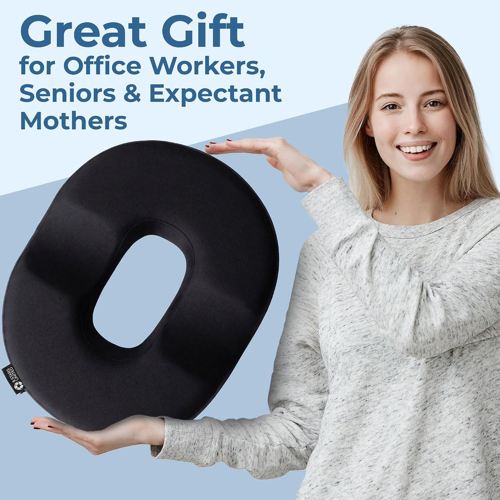 5Starsunited 5 STARS UNITED Donut Pillow Hemorrhoid Tailbone Cushion – Large Floor Cushion for – Coccyx, Prostate, Sciatica, Pelvic Floor,…