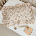 BuLuTu Muslin Cotton Toddler Pillowcases 14"x20", Shabby Chic Pink Floral Kids Pillow Cases Fit Toddler Pillow Sized 13"x18" Soft…