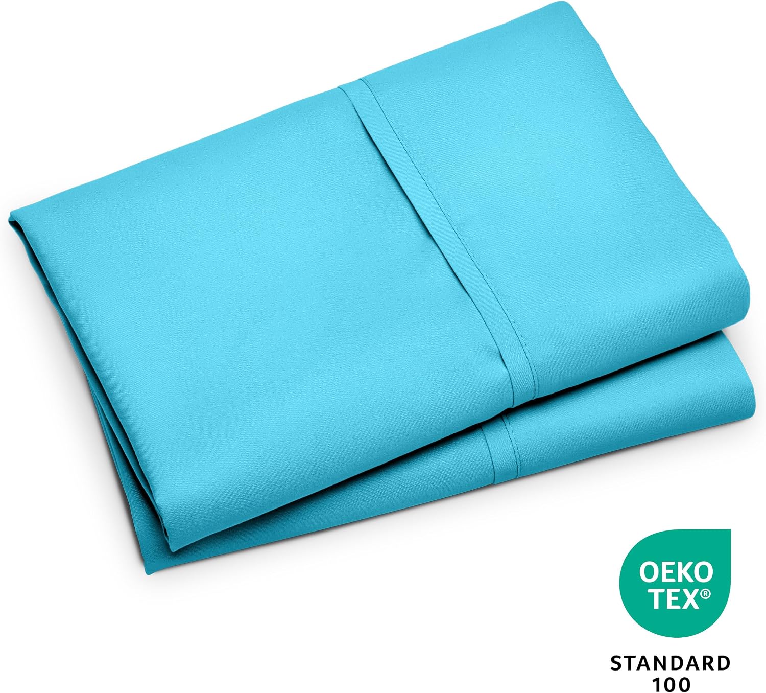 BareHome Bare Home Microfiber Pillow Cases - Standard/Queen Size Set of 2 - Cooling Pillowcases - Double Brushed - Aqua Pillowcases 2 Pack…