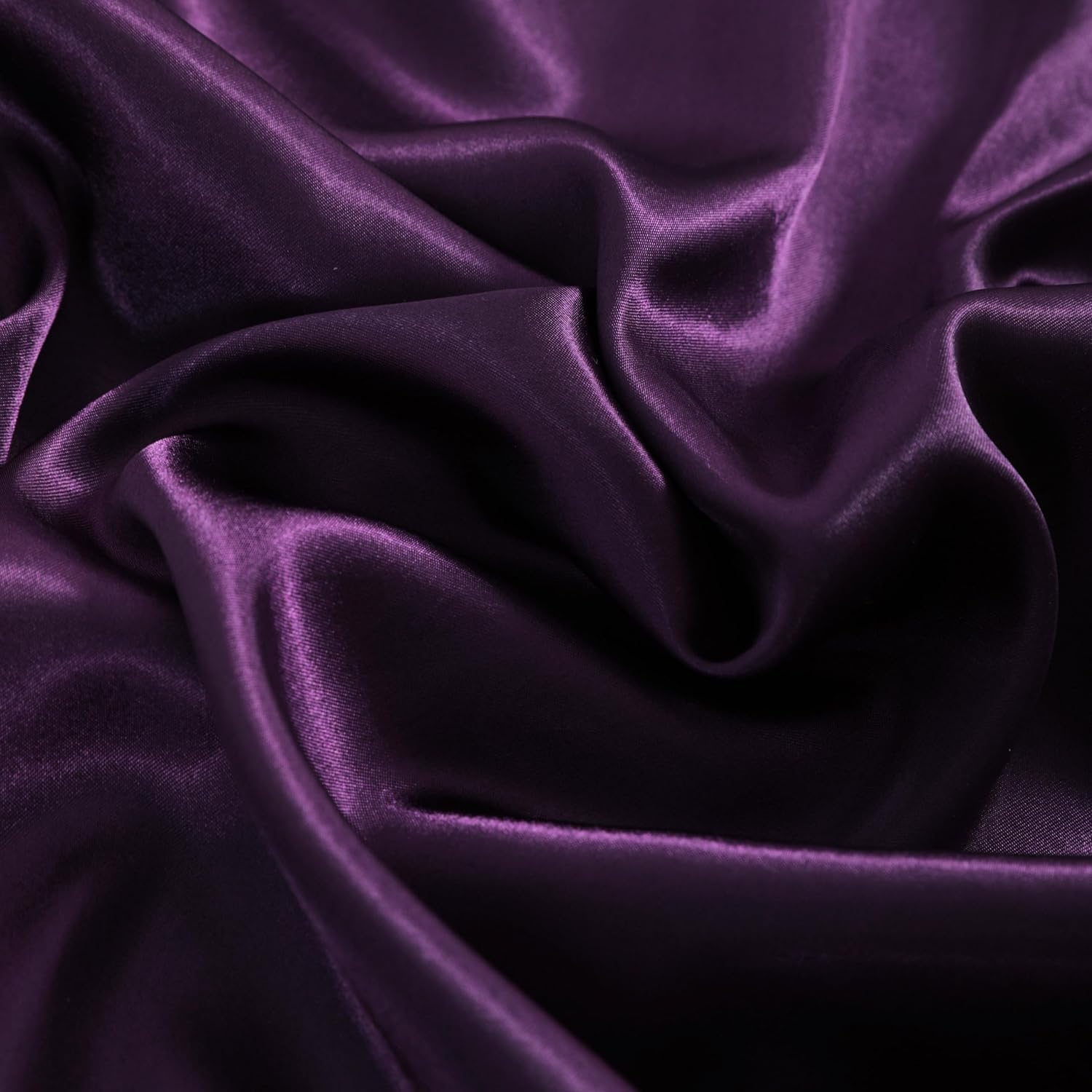 Ntbay 2 Pack Satin Standard Pillowcases for Hair and Skin, Luxurious and Silky Pillow Cases with Envelope Closure, 20x26 Inches, Eggplant P…