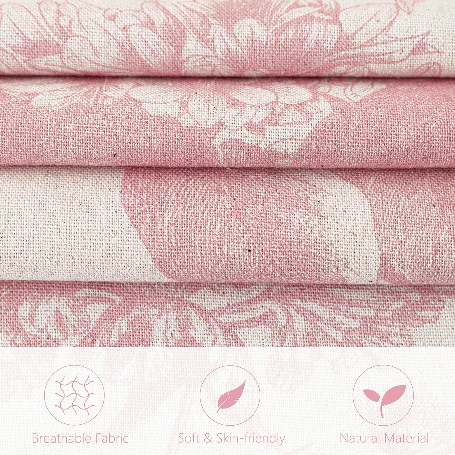 Foindtower Set of 2 Linen Floral Throw Pillow Covers Neutral Vintage Print Decorative Cozy Cushion Covers Farmhouse Boho Home Decor for…