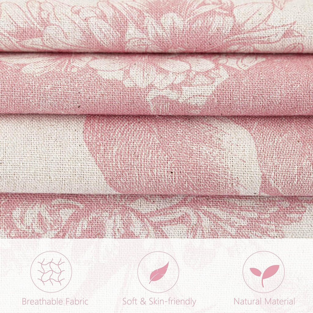 Foindtower Set of 2 Linen Floral Throw Pillow Covers Neutral Vintage Print Decorative Cozy Cushion Covers Farmhouse Boho Home Decor for…