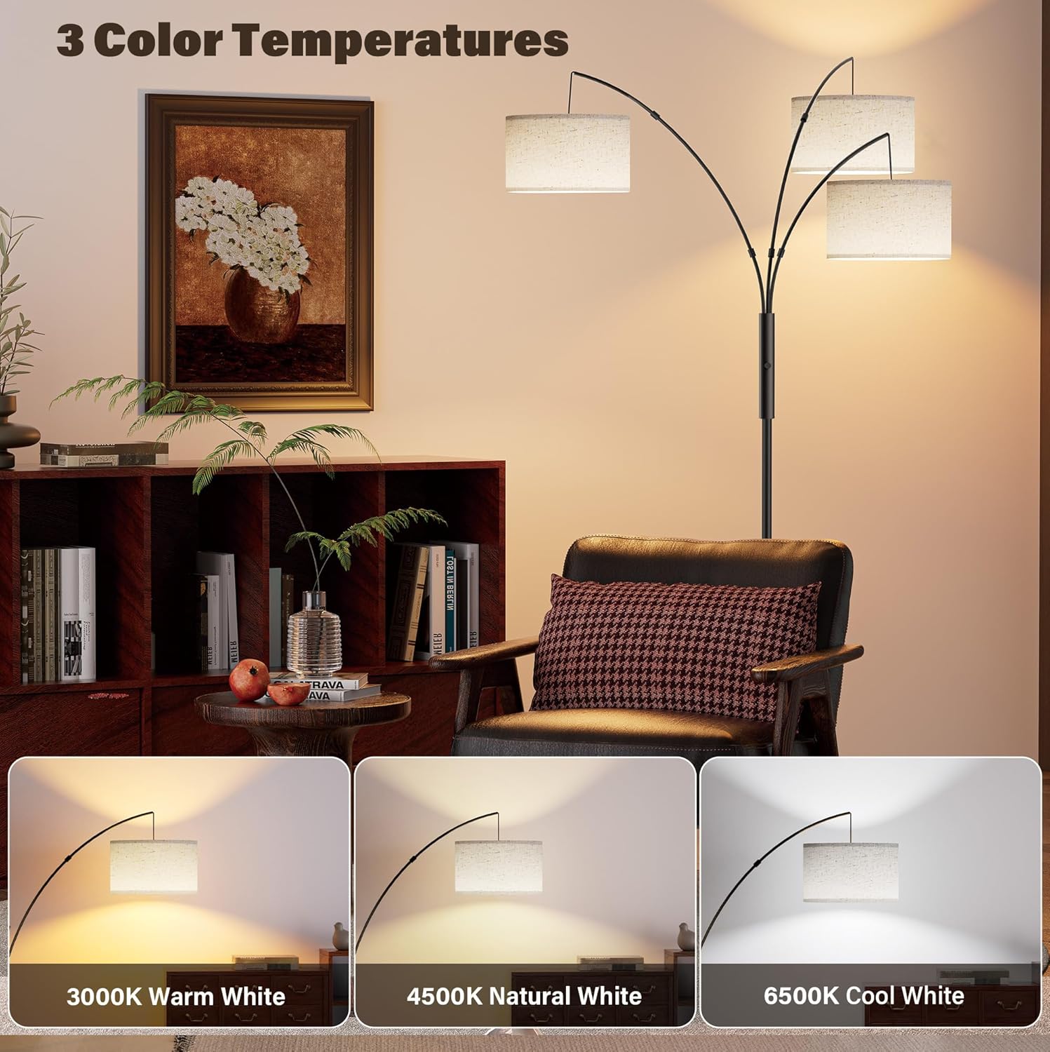 SIBRILLE 27W Floor Lamps for Living Room - Super Bright Dimmable Tree Floor Lamp, Modern Standing Lamp with Remote & Touch Control, 3…