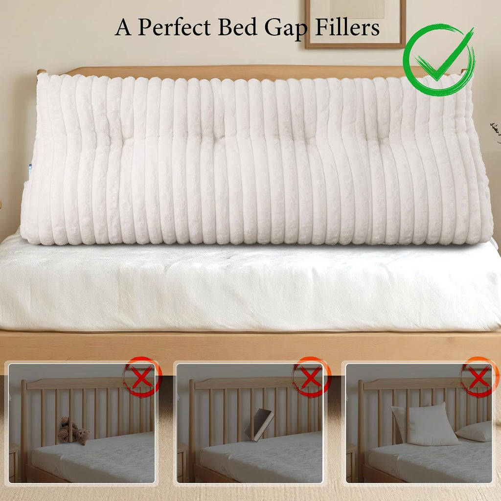 Headboard Pillow Full, Triangular Wedge Pillow Headboard Full, Cushion Headboards Reading Pillows, Backrest Pillows for Sitting in Bed or…