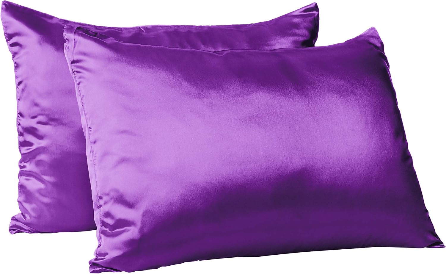MorningGlamour Morning Glamour Satin Pillowcases for Hair & Skin, Similar to Silk, Standard/Queen Size Set of 2, Cooling Pillow Case with E…