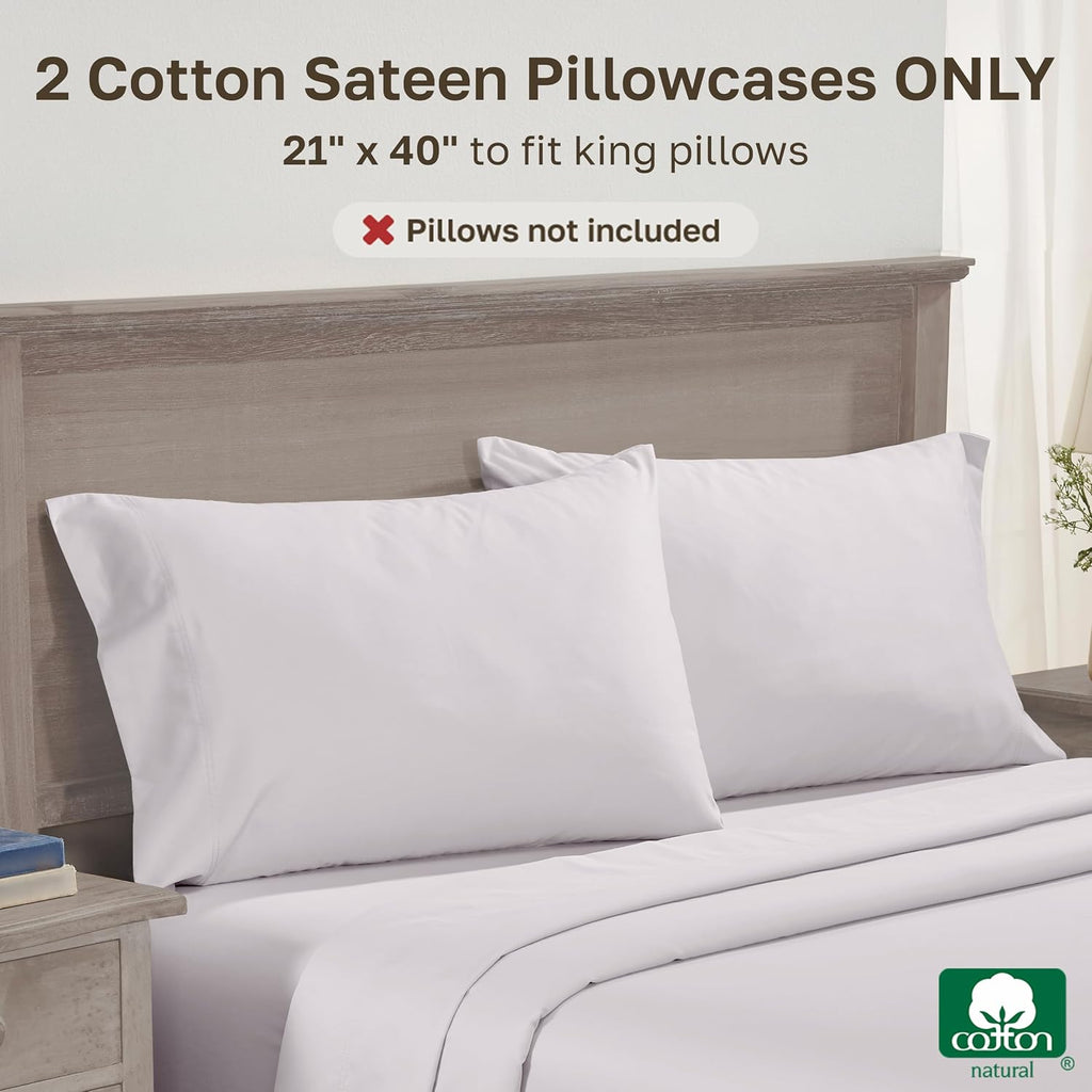 CaliforniaDesignDen California Design Den Pillow Cases King Size Set of 2 - 600 Thread Count, 100% Cotton King Size Pillows Cases, Breathab…