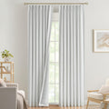 VisionHome Vision Home White Pinch Pleated Full Blackout Curtains Thermal Insulated Window Curtains 120 inch for Living Room Bedroom Room D…